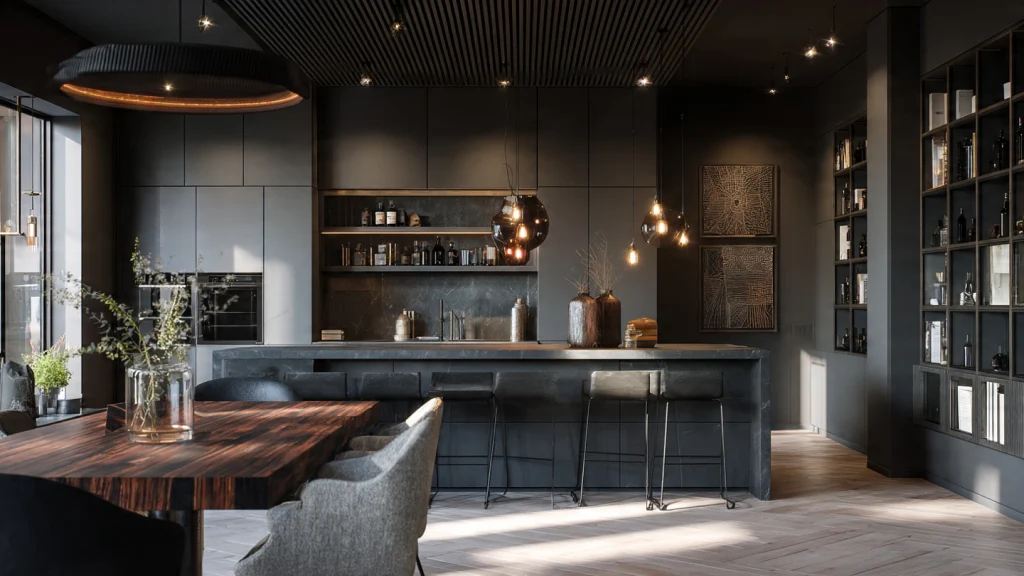 15 Color Drenching Interior Ideas for a Bold & Luxurious Home 5 Charcoal Grey Color Drenching