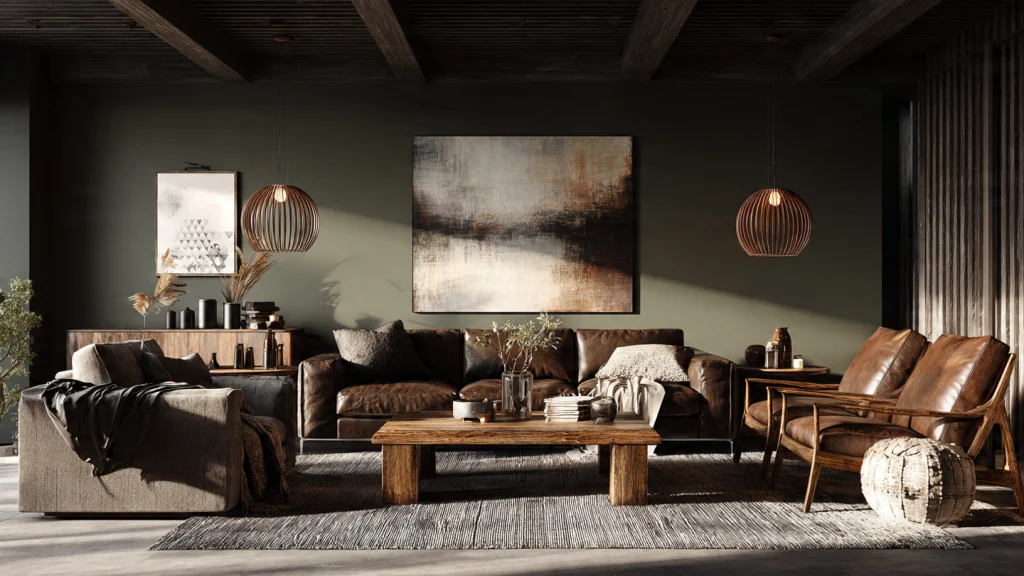 20 Moody Living Room Ideas for a Dark, Dramatic & Luxury Interior 9 Moody Living Room with Gold & Brass Accents