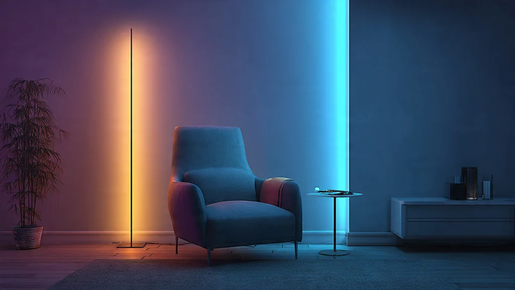 20 Floor Lamp Ideas for Stylish, Modern & Functional Home Lighting 9 8. Smart Floor Lamp – Modern Technology